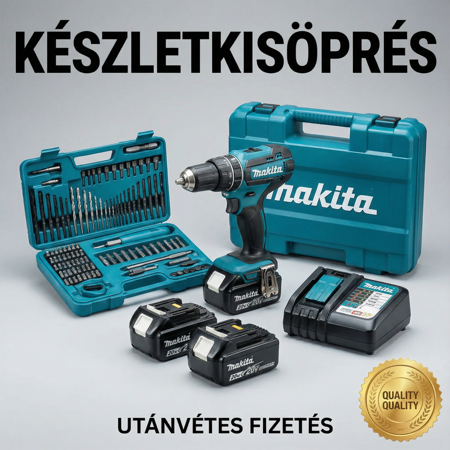 MKT Akkus fúrócsavarozó - Teljes Készlet + 2 Akkumulátor + 26 Tartozék