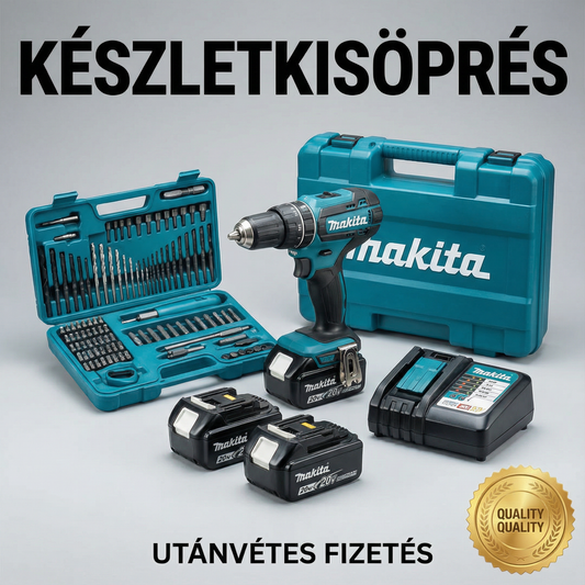 Makita Akkus fúrócsavarozó - Teljes Készlet + 2 Akkumulátor + 26 Tartozék