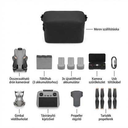 DJl Prémium Drón 4K Kamerával | Kijelzős Távirányítóval és 2 Akkumulátorral